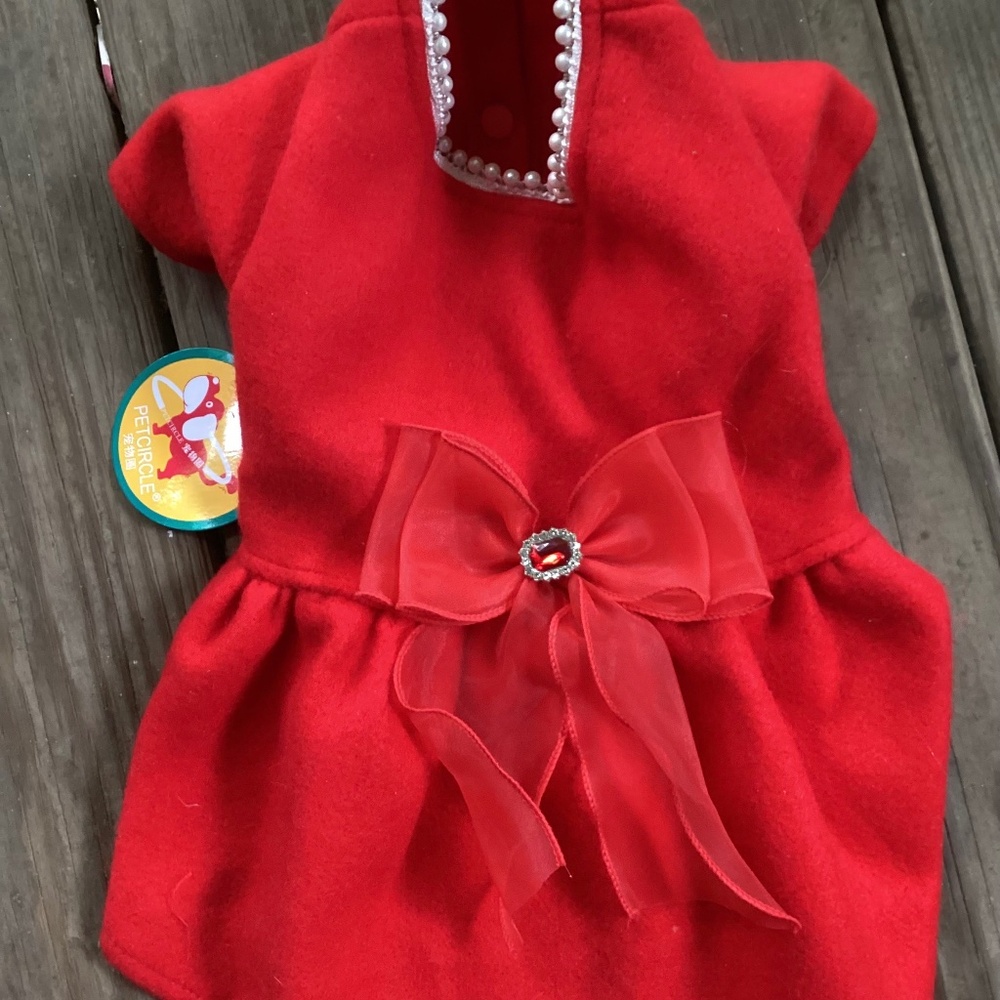 Pet Circle Red Pearl Jewel Dog dress.